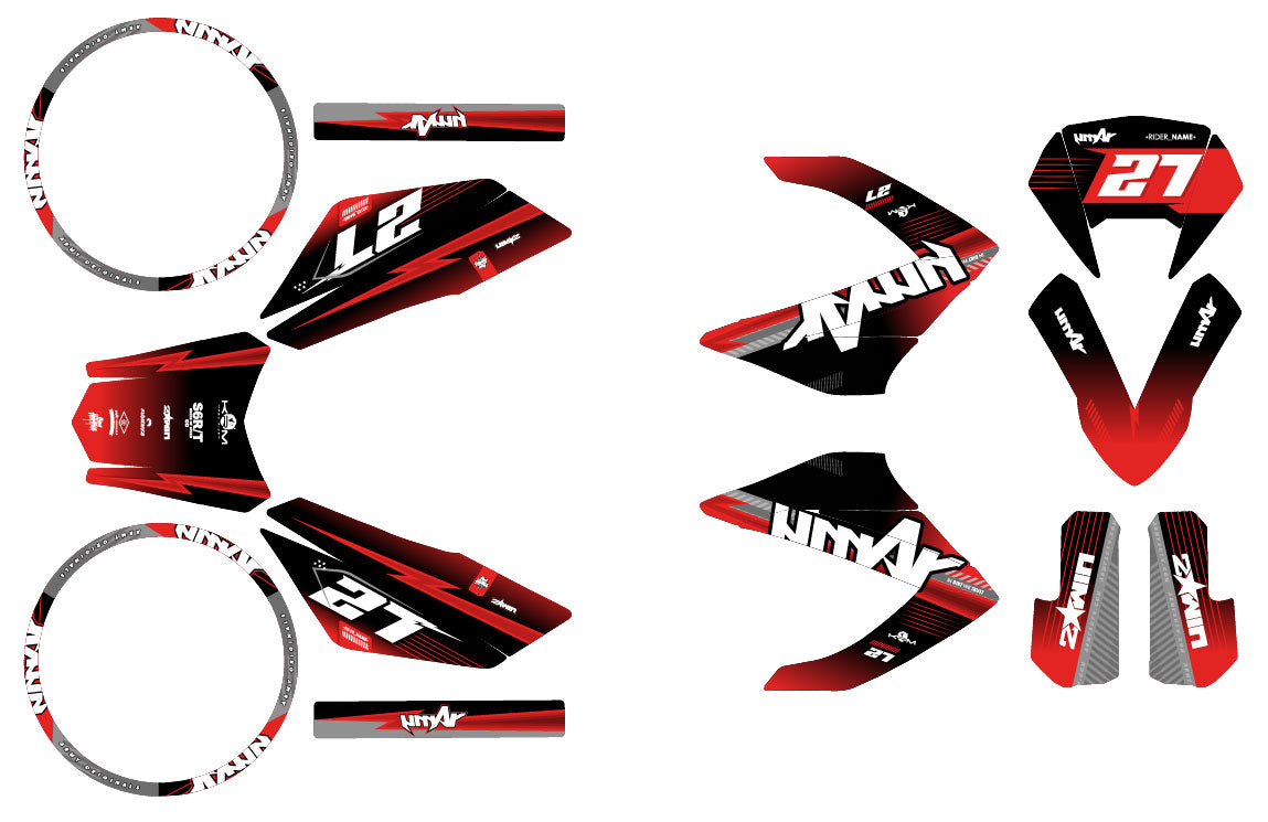 Dekor kit 50cc Masai Rider 2012-2025 Siebte