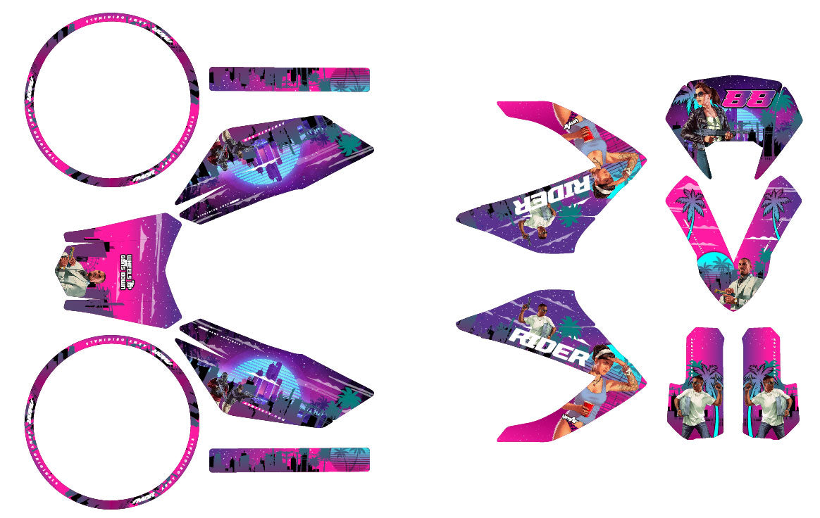 Kit déco 50cc Masai Rider 2012-2025 Vice City