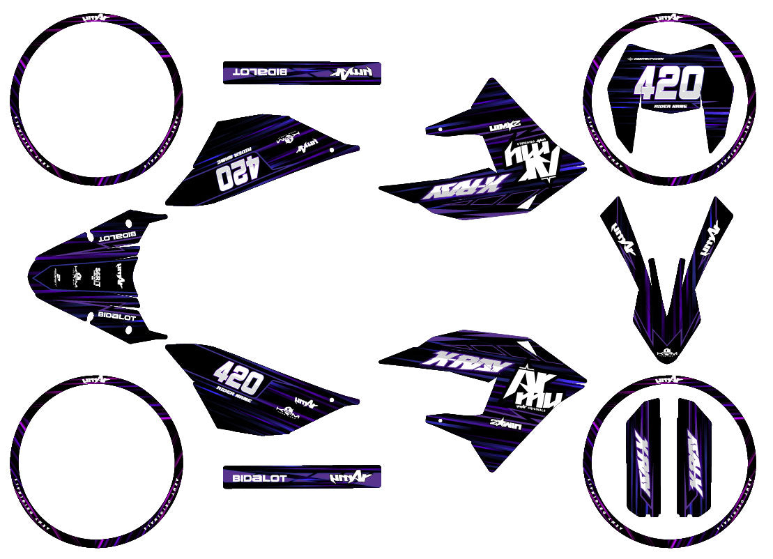 Dekor kit 50cc Masai X-Ray 2019-2025 Aus Gold und Platin