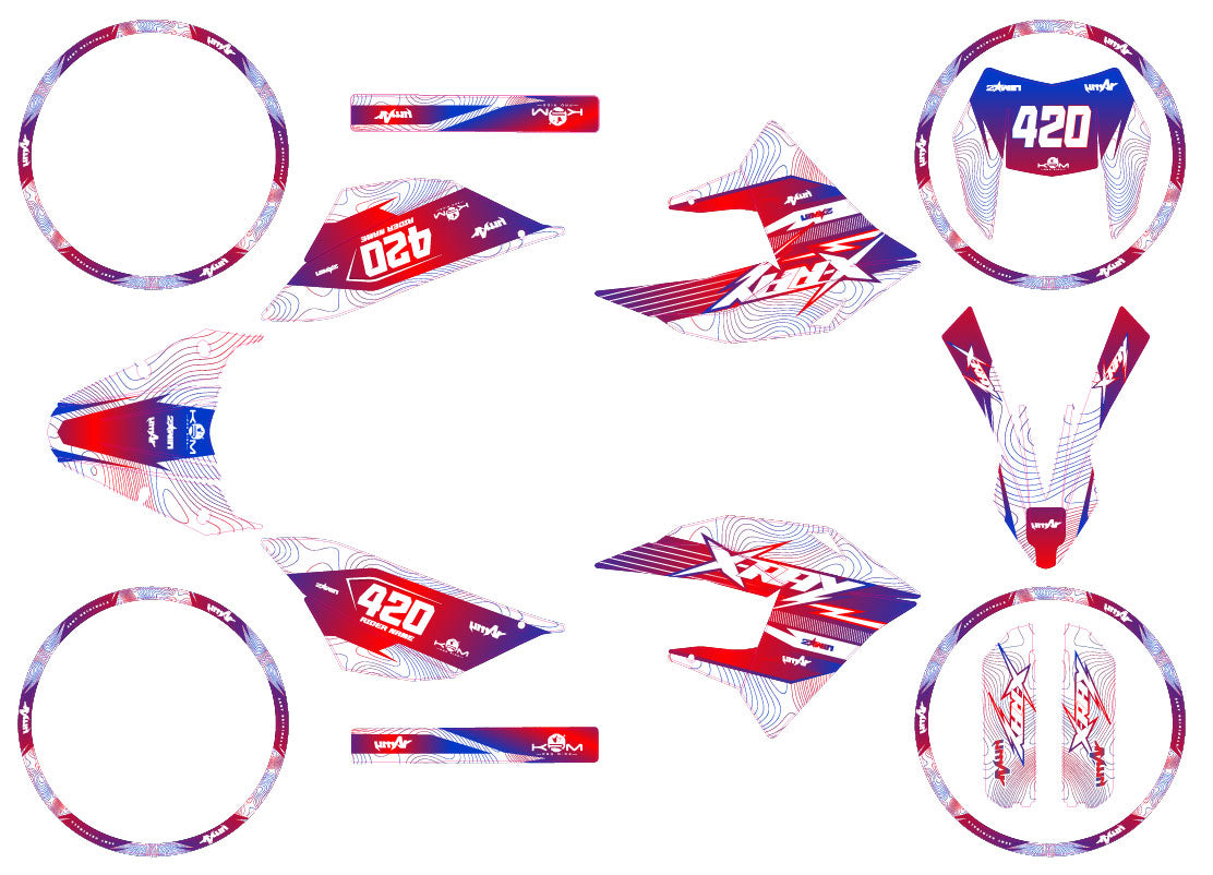 Dekor kit 50cc Masai X-Ray 2019-2025 Frankreich