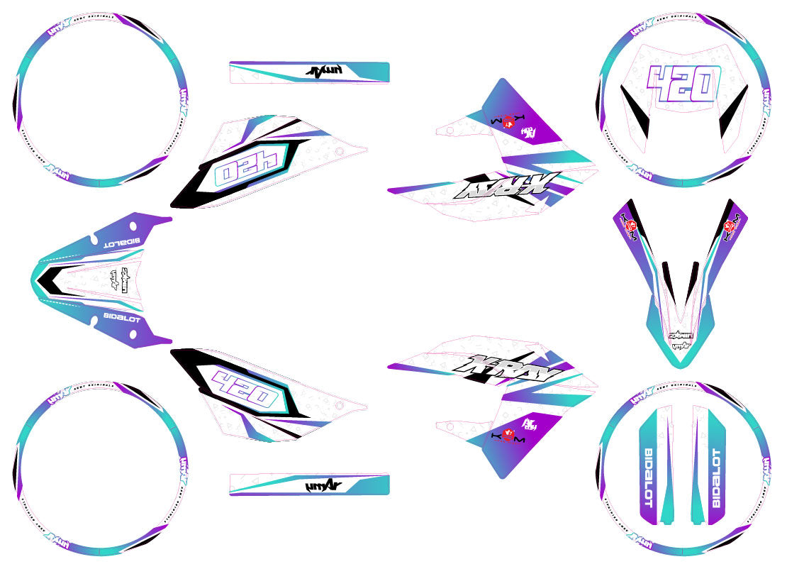 Dekor kit 50cc Masai X-Ray 2019-2025 Lys