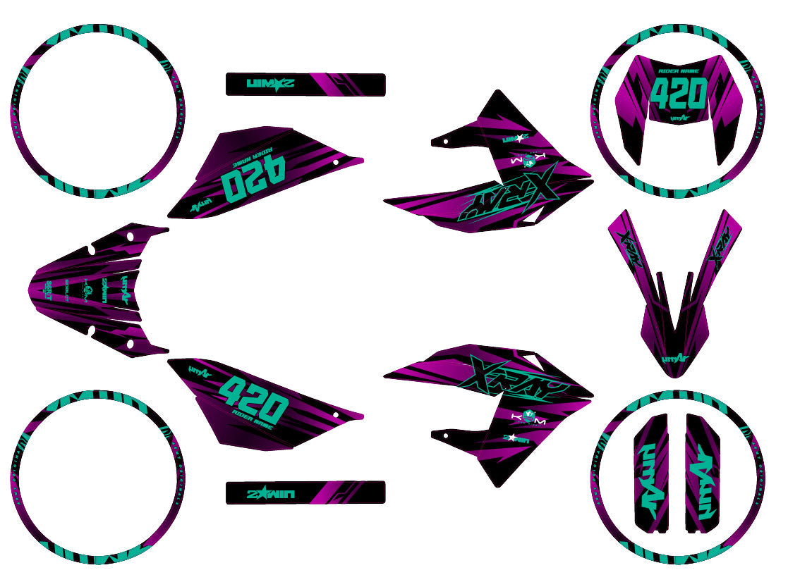 Dekor kit 50cc Masai X-Ray 2019-2025 Purple Rain