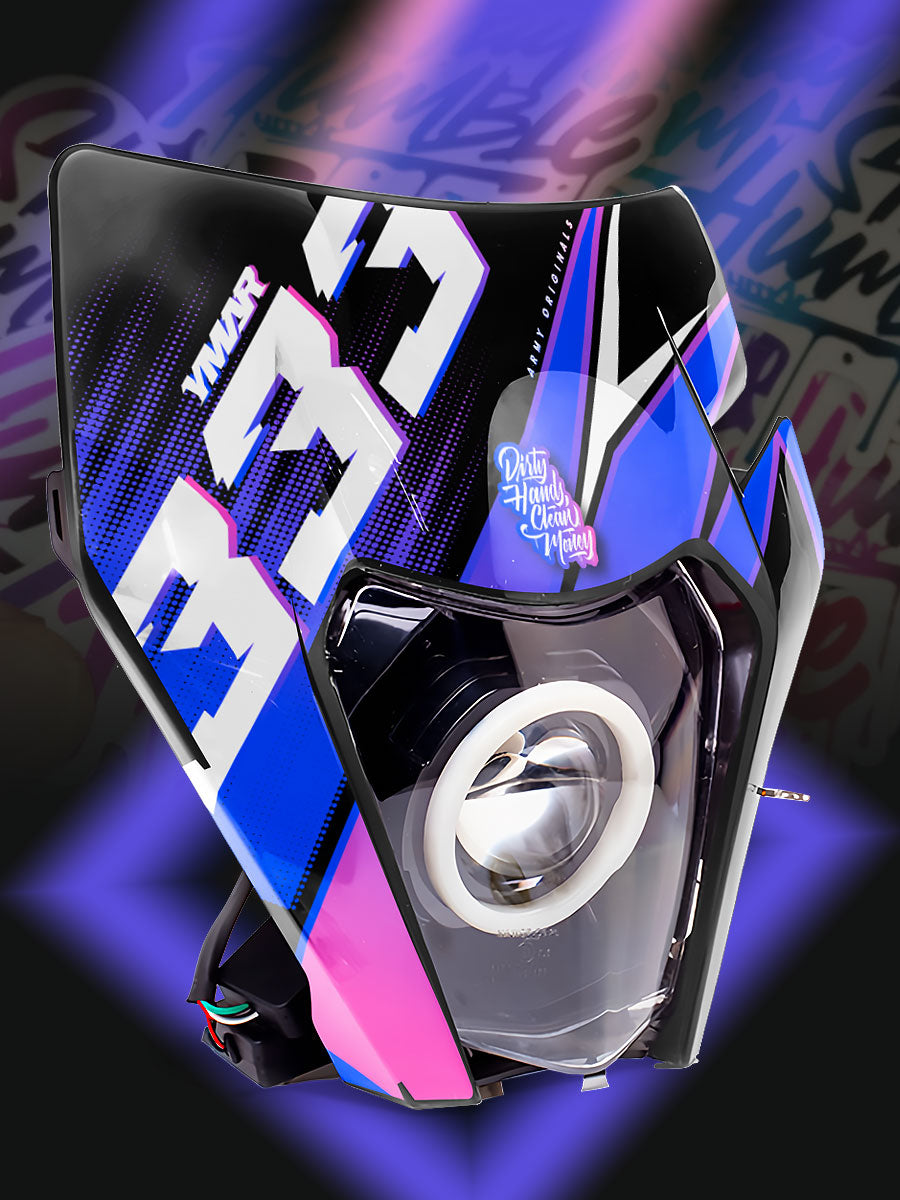 kit deco plaque hare ktm exc LED violet, rose et noir