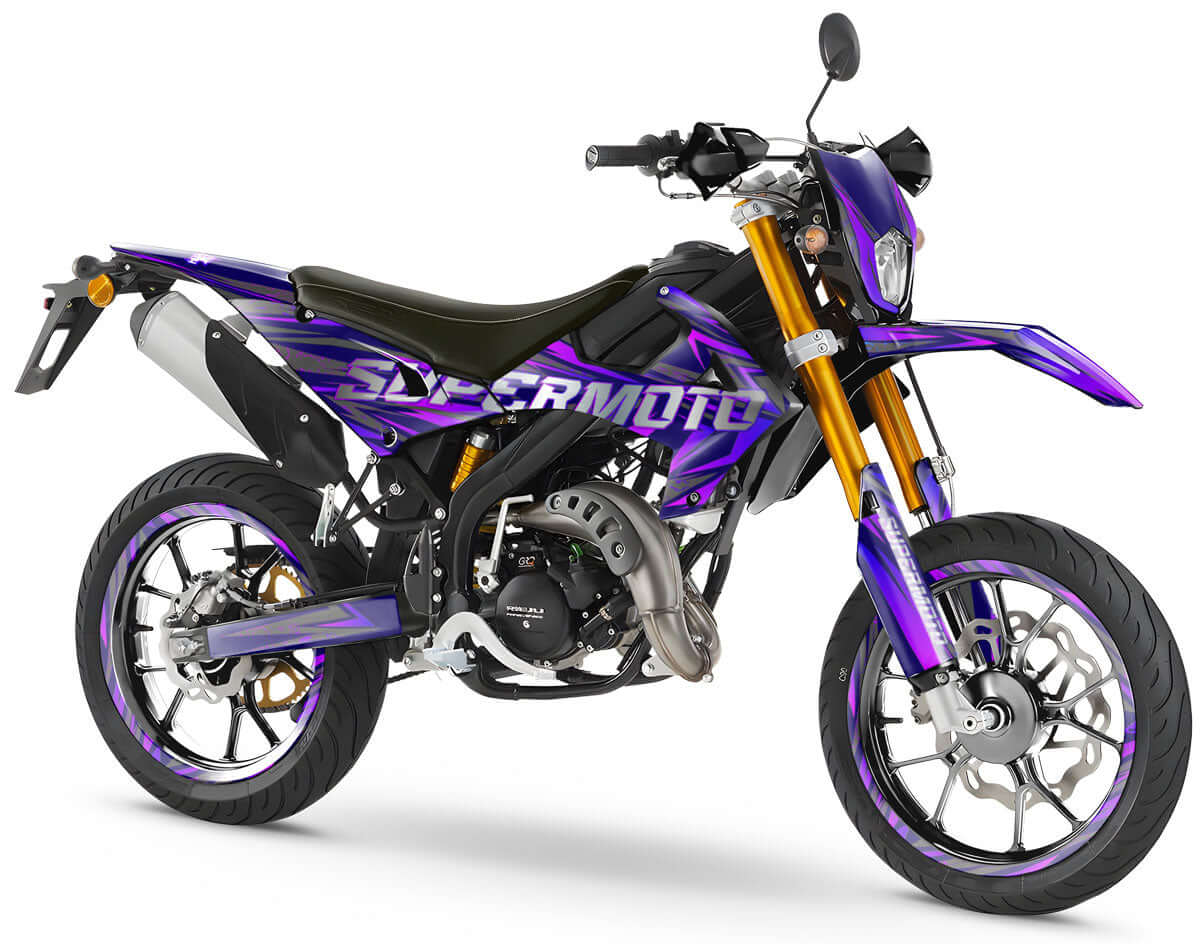 Kit déco Rieju MRT 50cc 2022-2025 Purpink | autocollants moto | personnalisation 50cc | armysctv