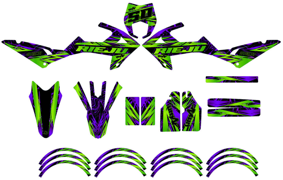 Kit pegatinas Rieju MRT 50cc 2022-2025 Zontix | pegatinas para moto | personalización 50cc | armysctv