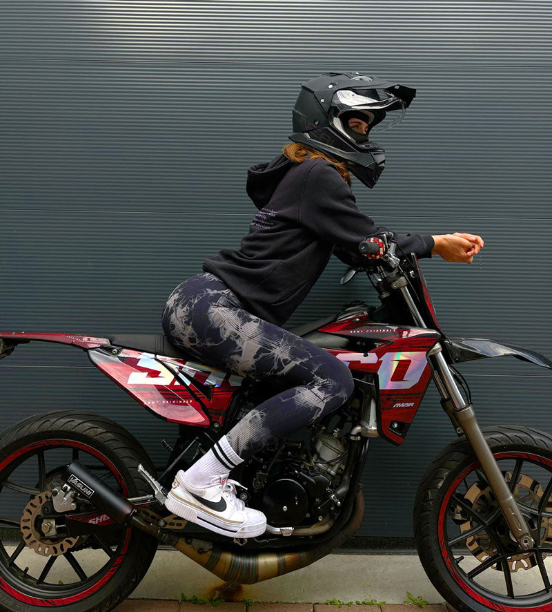 kit déco Sherco SMR holographqiue rouge bordeaux et inscription en holographique