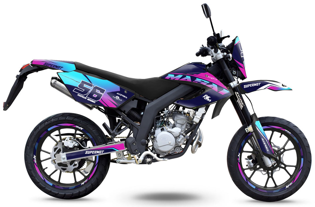 Kit déco 50cc Masai Razer 50 SM 2012-2025 Crazy Pink