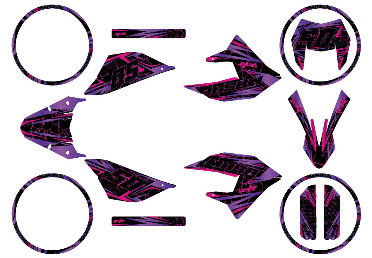 Dekor kit 50cc Masai X-Ray 2019-2025 Bleuz | Motorradaufkleber | 50cc Personalisierung | armysctv