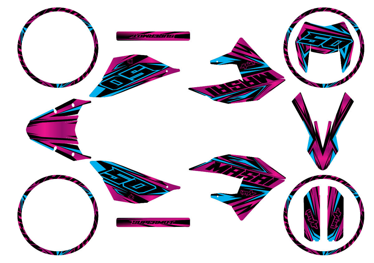 Kit déco 50cc Masai X-Ray 2019-2025 Metal Style | autocollants moto | personnalisation 50cc | armysctv