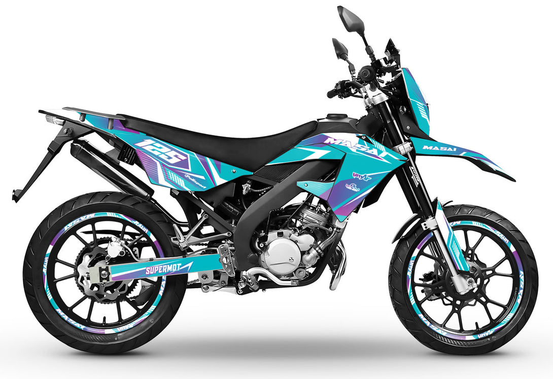 Kit déco 50cc Masai X-Ray 2019-2025 MX Sky | autocollants moto | personnalisation 50cc | armysctv