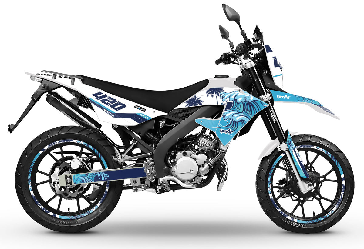 Kit déco 50cc Masai X-Ray 2019-2025 Oceans | autocollants moto | personnalisation 50cc | armysctv
