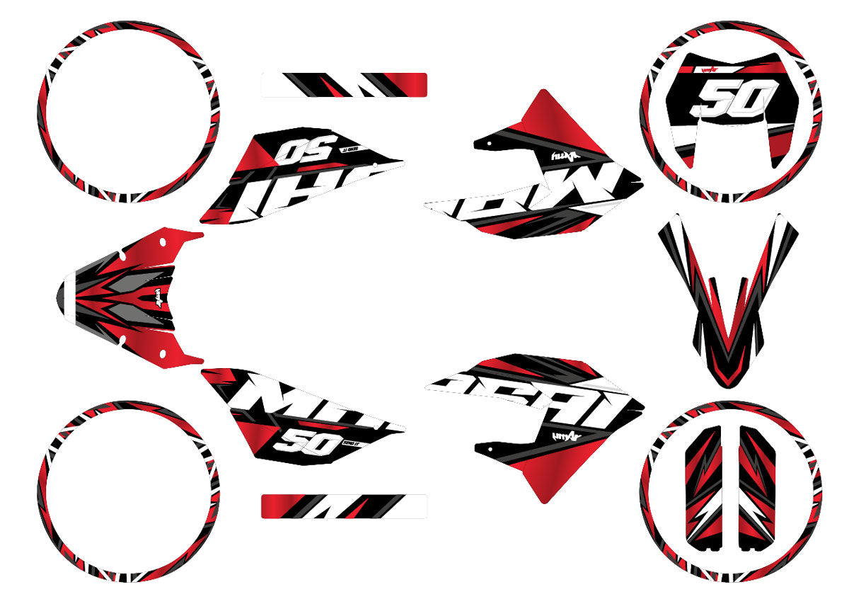 Kit déco 50cc Masai X-Ray 2019-2025 Vision | autocollants moto | personnalisation 50cc | armysctv