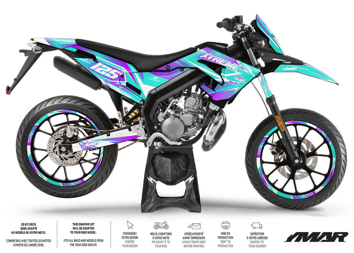 Kit déco 50cc Derbi Senda xtreme 2018-2025 Mx Sky