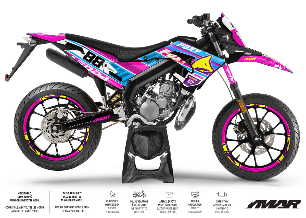 Kit pegatinas 50cc Derbi Senda xtreme 2018-2025 Pink Fox
