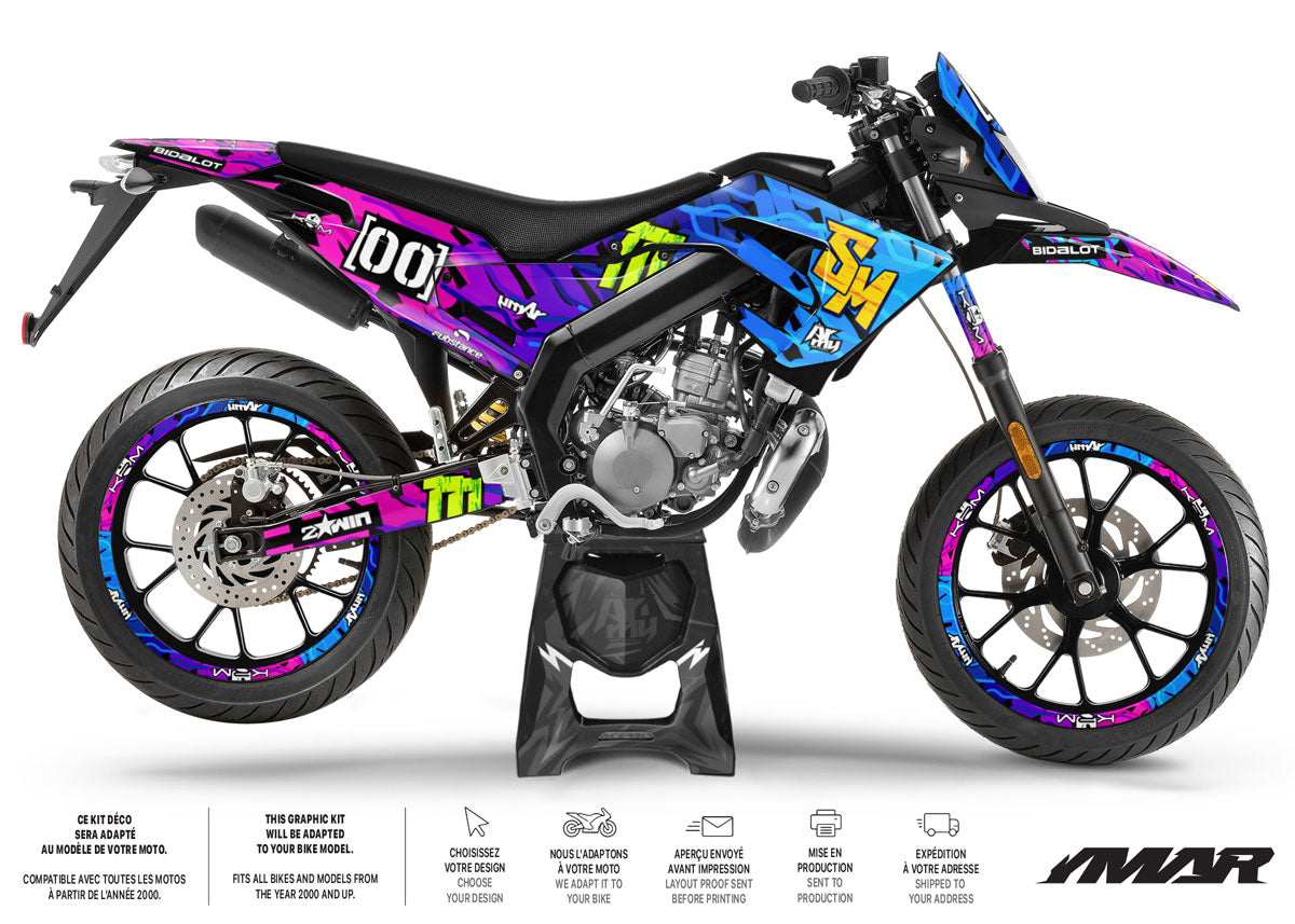 50cc Graphics kit Derbi Senda xtreme 2018-2025 Sparkler