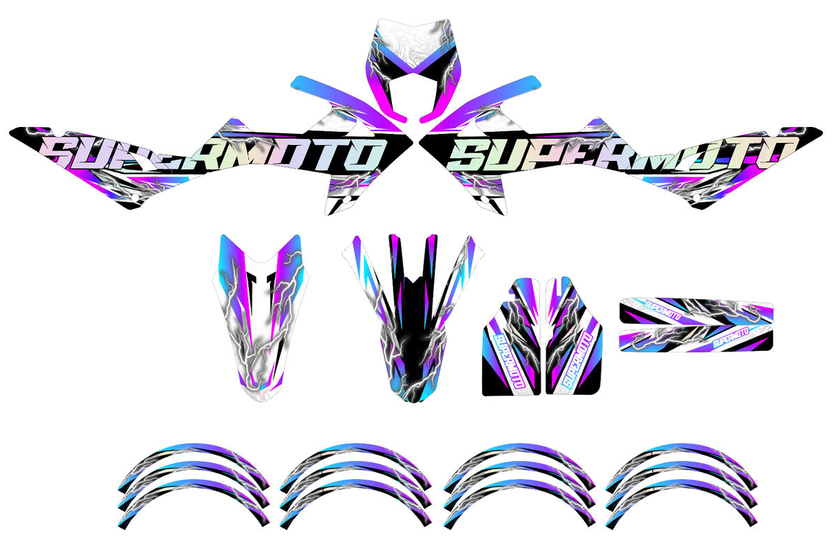 Kit pegatinas Rieju MRT 50cc 2022-2025 Shiro | pegatinas para moto | personalización 50cc | armysctv