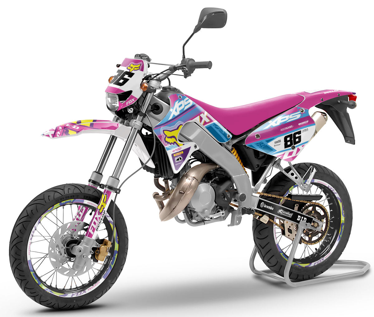 Kit déco 50cc Peugeot XP Street 2003-2010 Pink Fox | autocollants moto | personnalisation 50cc | armysctv