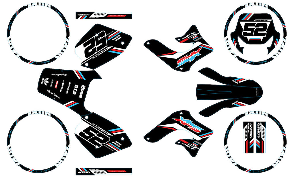 Kit déco 50cc Peugeot XP Street 2003-2010 Black Cat | autocollants moto | personnalisation 50cc | armysctv