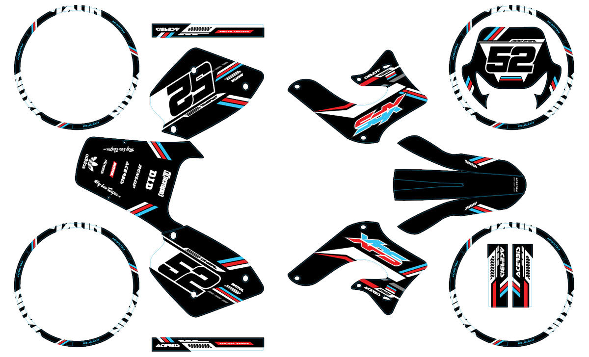 Kit déco 50cc Peugeot XP Street 2003-2010 Black Cat | autocollants moto | personnalisation 50cc | armysctv