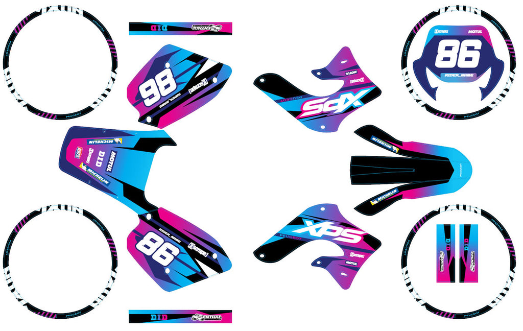 Kit déco 50cc Peugeot XP Street 2003-2010 Blast | autocollants moto | personnalisation 50cc | armysctv