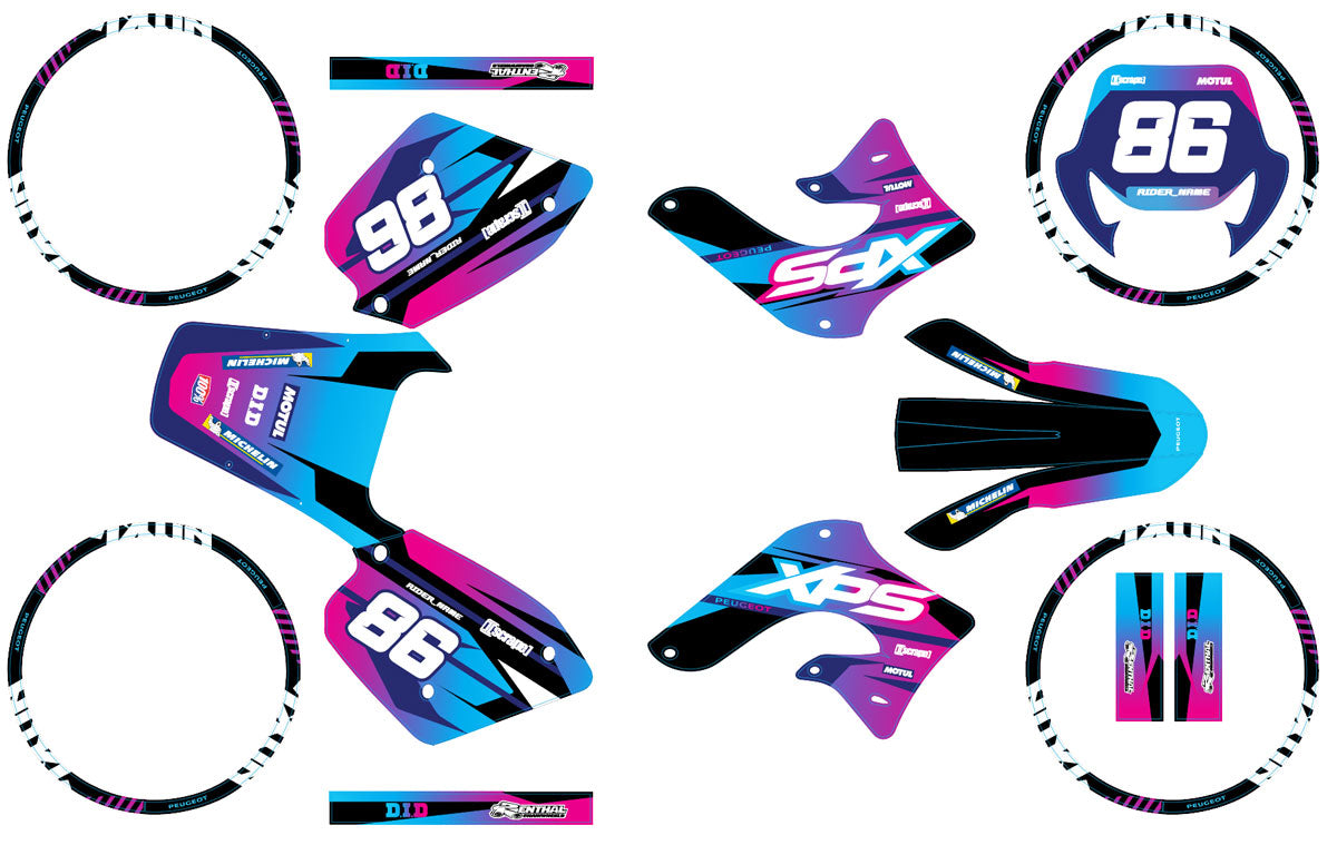 Kit déco 50cc Peugeot XP Street 2003-2010 Blast | autocollants moto | personnalisation 50cc | armysctv