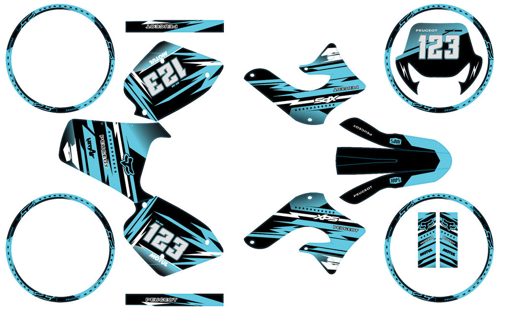 Kit déco 50cc Peugeot XP Street 2003-2010 Dream | autocollants moto | personnalisation 50cc | armysctv