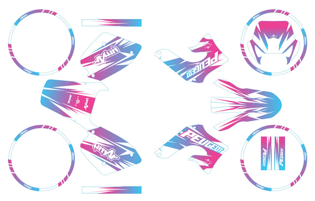 Kit déco 50cc Peugeot XP Street 2003-2010 X-Fast | autocollants moto | personnalisation 50cc | armysctv