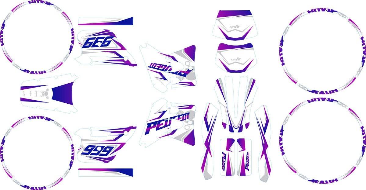 Kit déco 50cc Peugeot XP6 1997-2003 Cold | autocollants moto | personnalisation 50cc | armysctv
