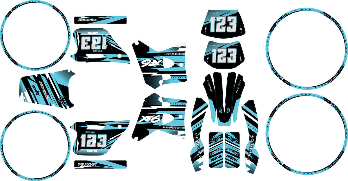Kit déco 50cc Peugeot XP6 1997-2003 Dream | autocollants moto | personnalisation 50cc | armysctv