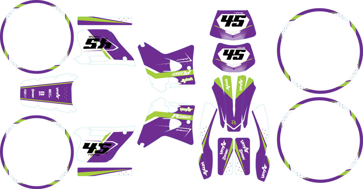 Kit déco 50cc Peugeot XP6 1997-2003 Missile | autocollants moto | personnalisation 50cc | armysctv