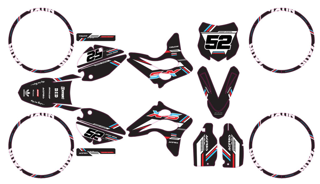 Kit déco 50cc Peugeot XPS Street Evo 2 (2004-2008) Black Cat | autocollants moto | personnalisation 50cc | armysctv