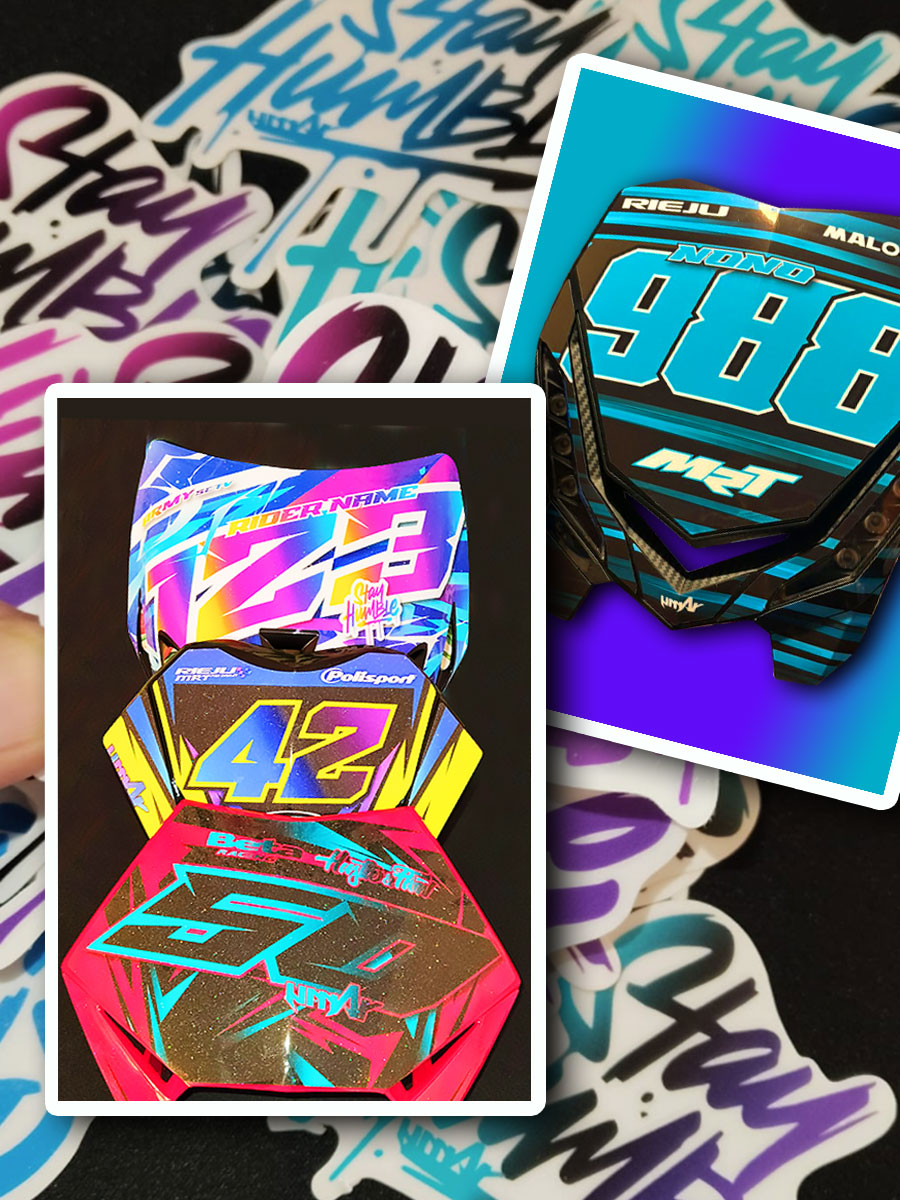 kit deco plaque phare polisport UFX, Beta RR, Rieju MRT et derbi senda