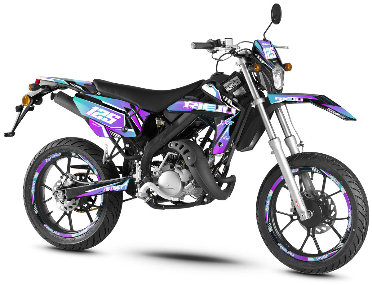 Graphic decals Rieju MRT 50 SM MX Sky - Sporty and airy style for 50cc ...