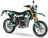 Kit pegatinas 50cc Rieju MRT 2022-2025 Magix con diseño gráfico moderno en moto supermotard.