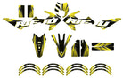 Kit pegatinas 50cc Rieju MRT 2022-2025 Magix con diseño gráfico moderno en amarillo y negro.