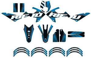 Kit déco 50cc Rieju MRT 2022-2025 Magix - Autocollant design graphique en bleu et noir pour moto.