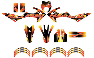 Kit déco 50cc Rieju MRT 2022-2025 Message Star, autocollants moto flamboyants, design vibrant.