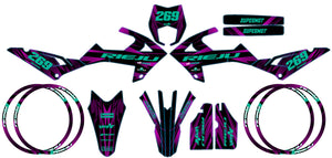 Kit pegatinas Rieju MRT 50cc 2022-2025 Lluvia Púrpura | pegatinas para moto | personalización 50cc | armysctv