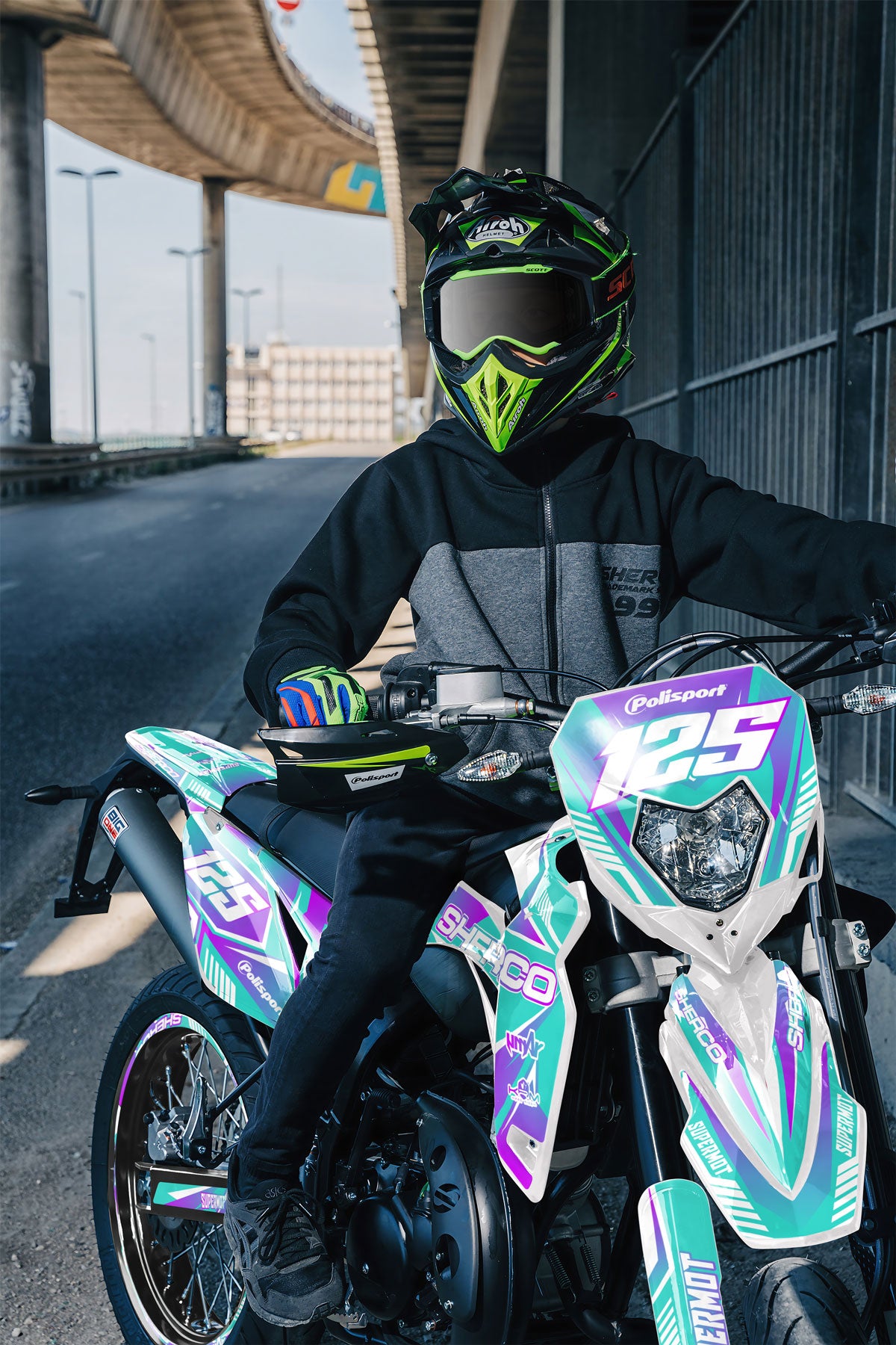Kit pegatinas Sherco 50cc 2017-2025 MX-Sky | pegatinas para moto | personalización 50cc | armysctv