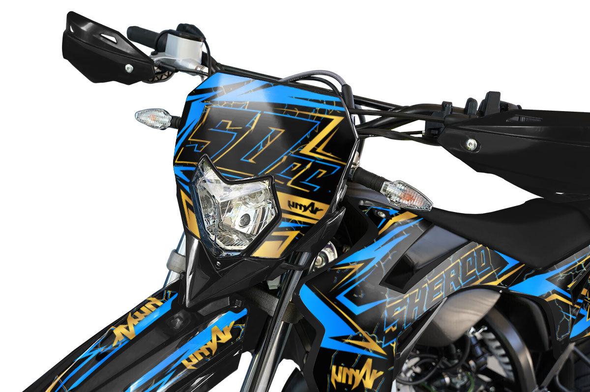 Kit pegatinas Sherco 50cc 2017-2025 Bleuz | pegatinas para moto | personalización 50cc | armysctv