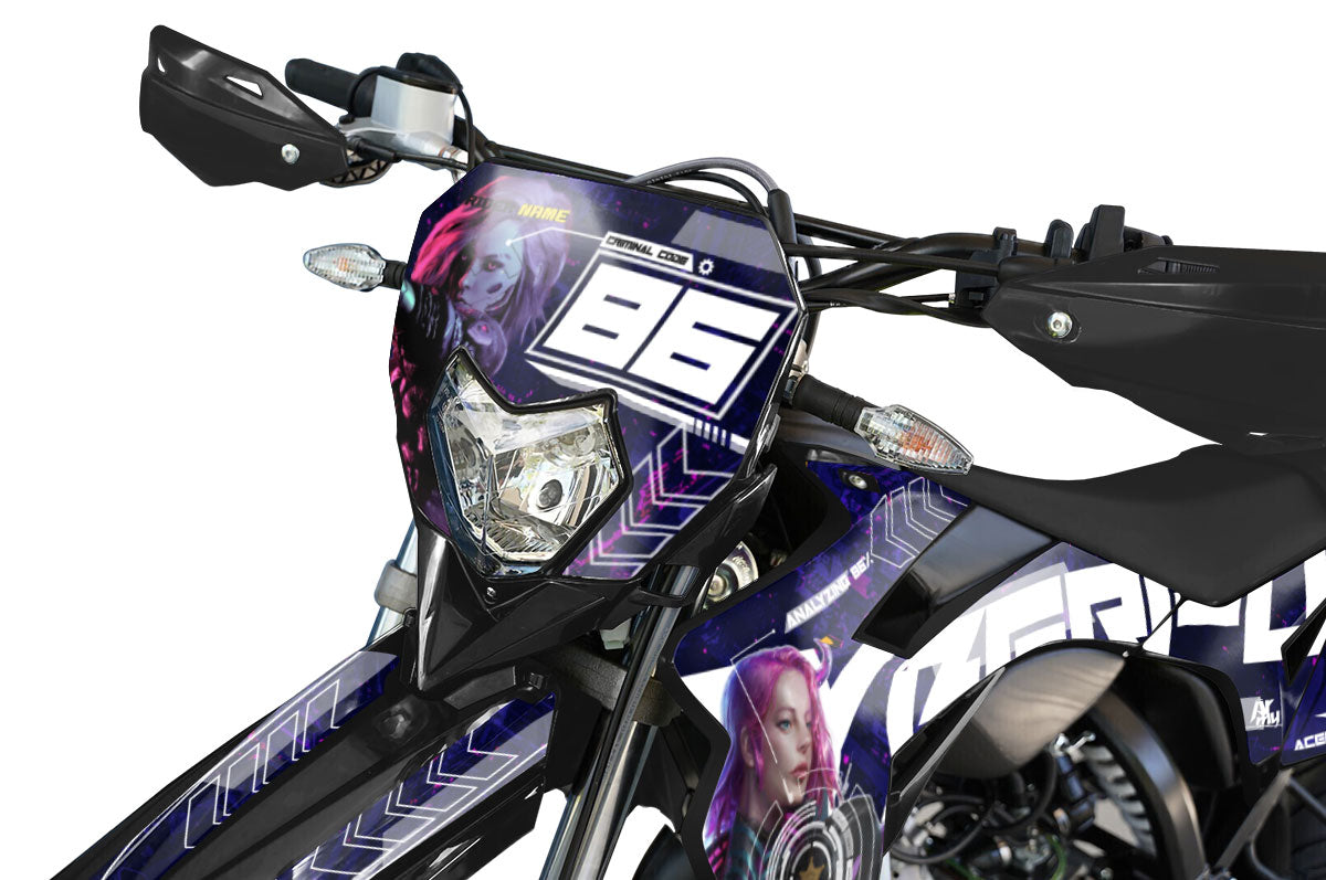 Kit pegatinas Sherco 50cc 2017-2025 Cyberpunk | pegatinas para moto | personalización 50cc | armysctv