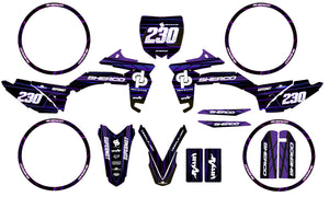 Deko-sett Sherco 50cc 2017-2025 Gull og platina | motorsykkelklistremerker | personliggjøring 50cc | armysctv