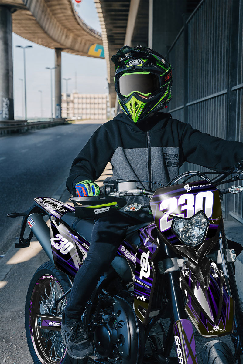 Kit pegatinas Sherco 50cc 2017-2025 Oro y platino | pegatinas para moto | personalización 50cc | armysctv