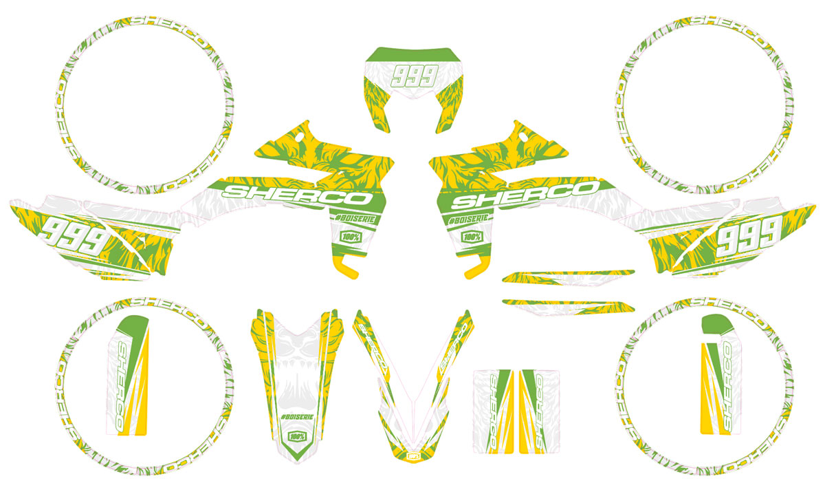 Kit pegatinas Sherco 50cc 2017-2025 León | pegatinas para moto | personalización 50cc | armysctv