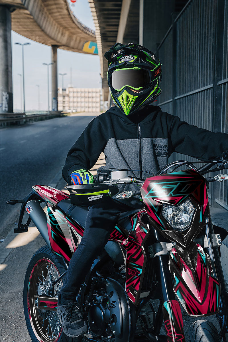 Kit pegatinas Sherco 50cc 2017-2025 Estilo metálico | pegatinas para moto | personalización 50cc | armysctv