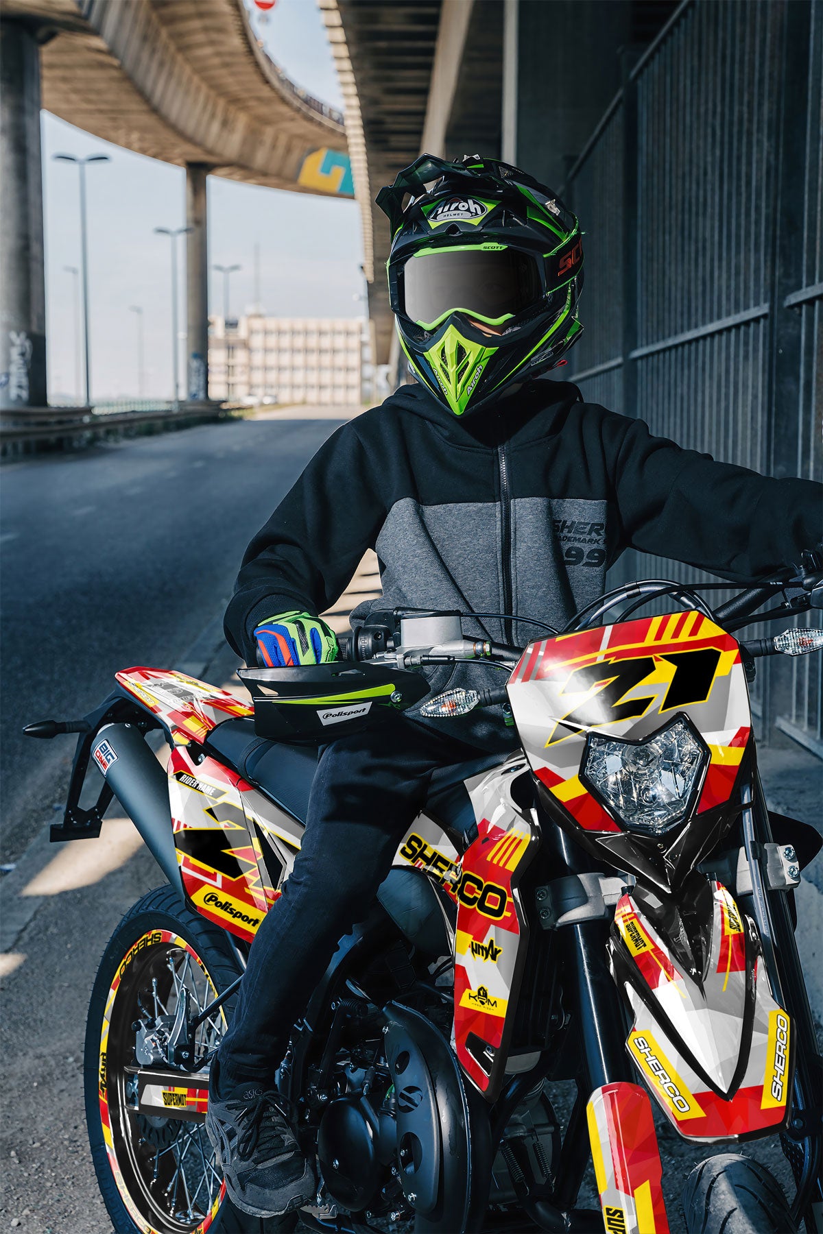 Dekor kit Sherco 50cc 2017-2025 Nostrum | Motorradaufkleber | Personalisierung 50cc | armysctv