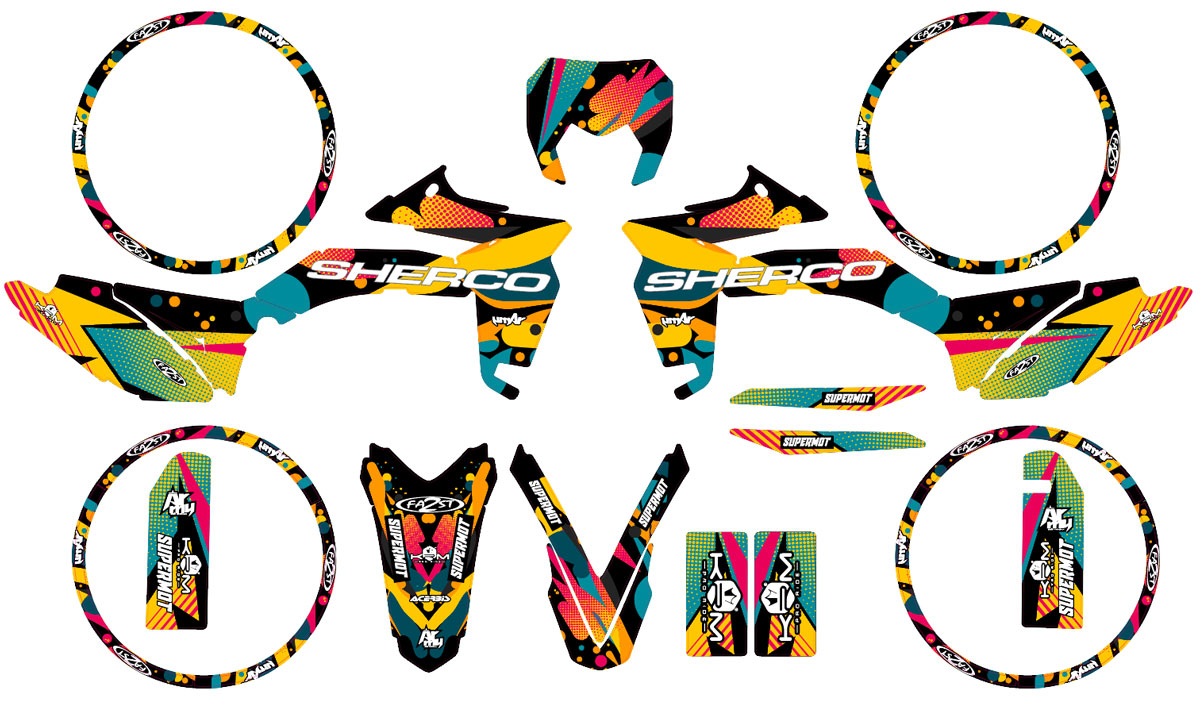 Graphic decals Sherco 50cc Shape - Bold and unique design for 50cc ...