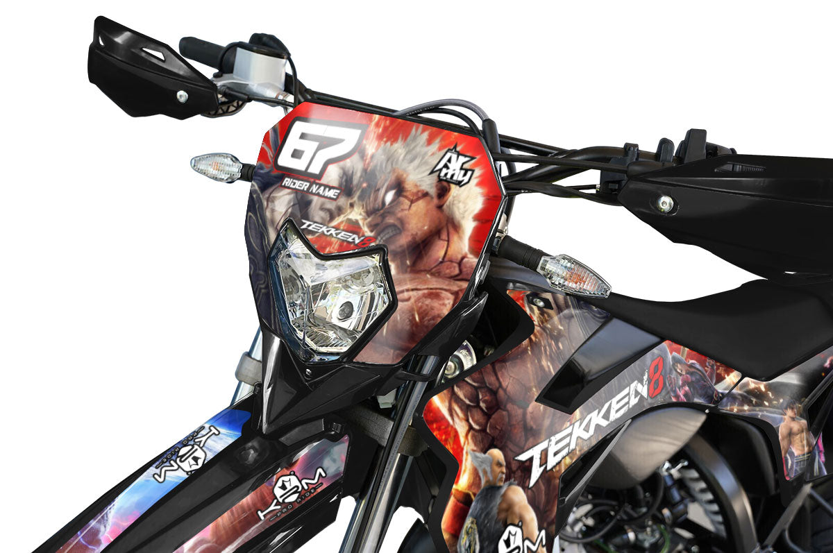 Dekor kit Sherco 50cc 2017-2025 Kämpfers Spiel | Motorradaufkleber | Personalisierung 50cc | armysctv
