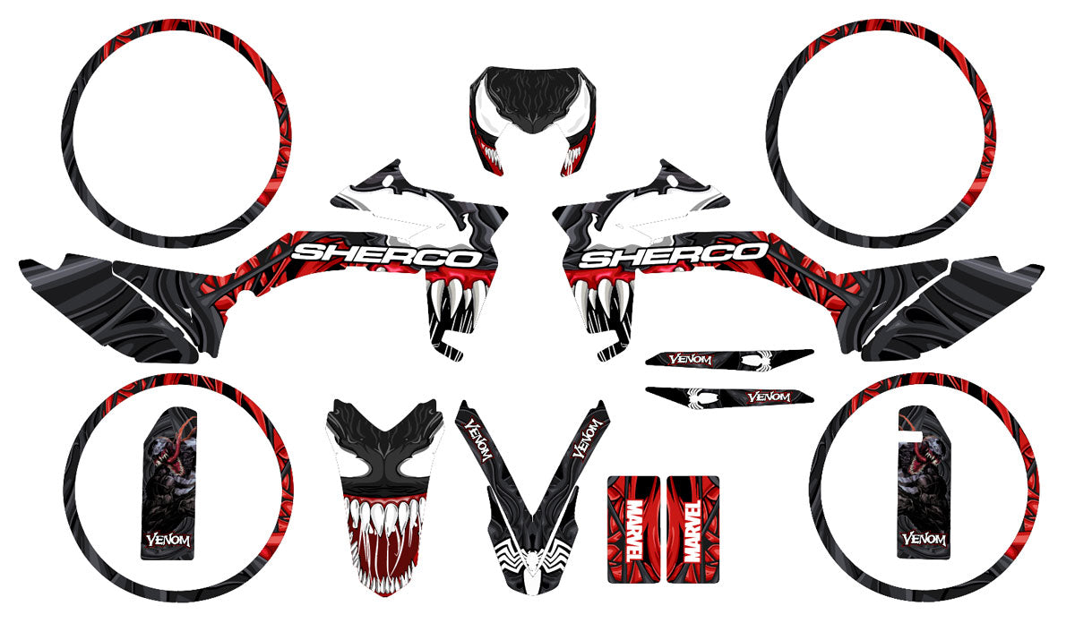 Kit pegatinas Sherco 50cc 2017-2025 Venom | pegatinas para moto | personalización 50cc | armysctv