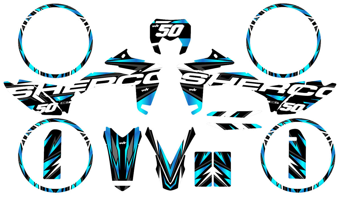 Kit pegatinas Sherco 50cc 2017-2025 Visión | pegatinas para moto | personalización 50cc | armysctv